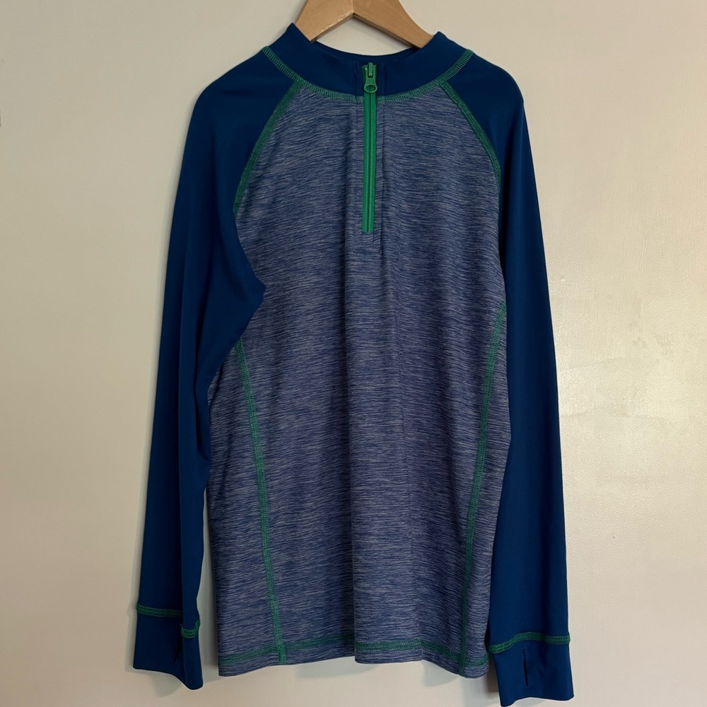 Hanna Andersson Active Blue Colorblock 1/4 Zip Top